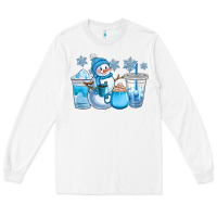 White winter snowman coffee cups Long Sleeve Tee - CowGirlArtShop