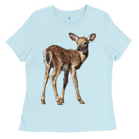 Baby Blue white tailed fawn deer Ladies Tee - LillyAllenDesigns