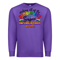 Purple wishing all of the homophobes uncomfortable month Premium Sweatshirt - Artiststas