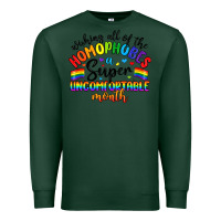 Sports Green wishing all of the homophobes uncomfortable month Premium Sweatshirt - Artiststas