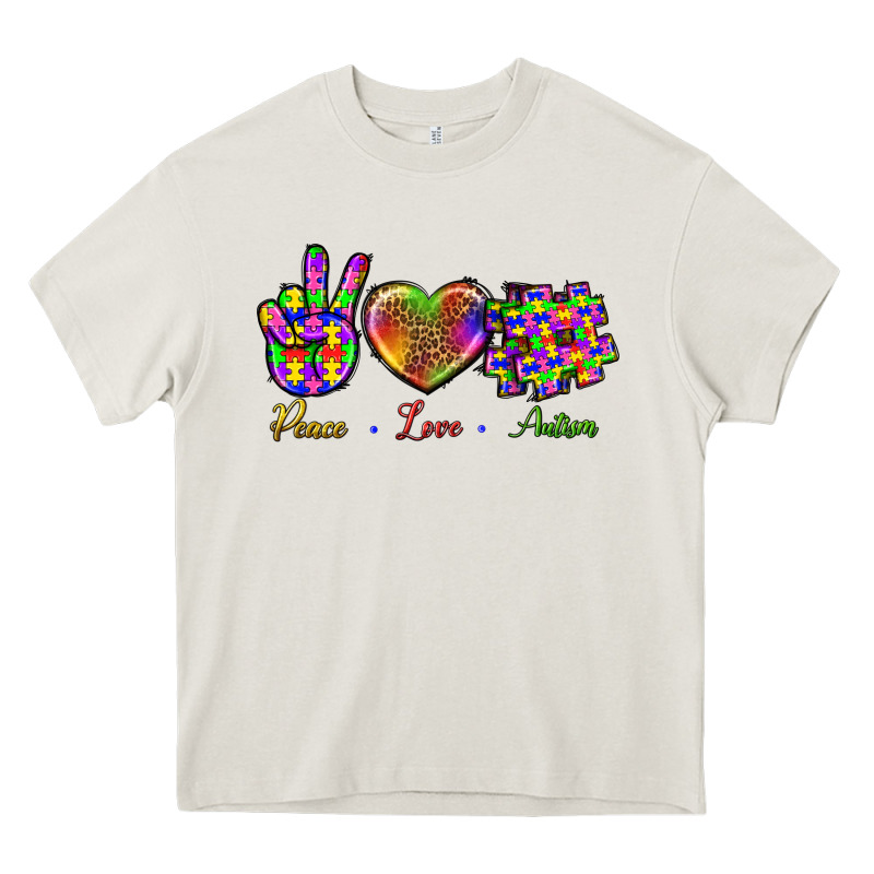 Peace Love Autism Heavy Core Tee by BundleAndBundleShop | Teevron