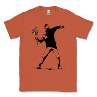 Copper banksy protester throwing flowers Classic Tee - lanVoArt