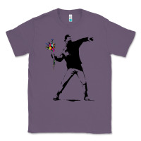 Lavender banksy protester throwing flowers Classic Tee - lanVoArt