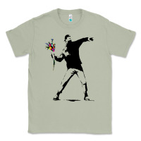 Matcha banksy protester throwing flowers Classic Tee - lanVoArt