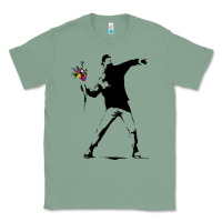 Sage banksy protester throwing flowers Classic Tee - lanVoArt