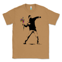 Banksy Protester Throwing Flowers Classic Tee | Teevron