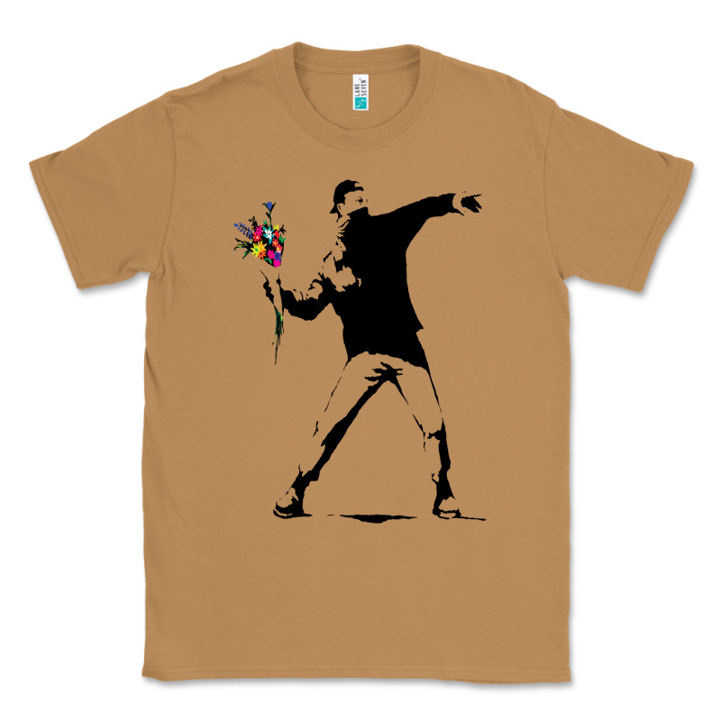 Banksy Protester Throwing Flowers Classic Tee by lanVoArt | Teevron