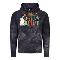 Cloud Black He is alive Easter Day Vintage Hoodie - HowdyJamesFarm