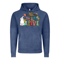 Vintage Denim He is alive Easter Day Vintage Hoodie - HowdyJamesFarm