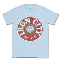 Dusty Blue vintage retro iron city(beer) proof Classic Tee - lanVoArt
