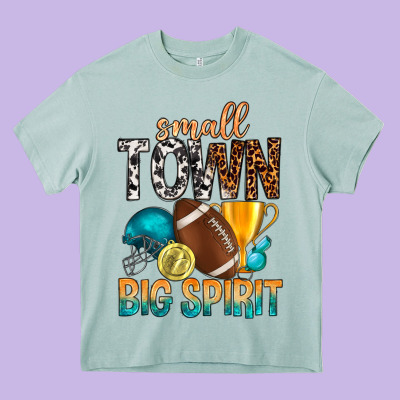 Small Town Big Spirit Heavy Core Tee Designed By Bundleandbundleshop