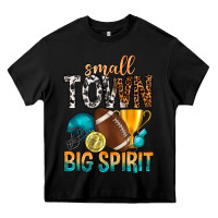 Black Small Town Big Spirit Heavy Core Tee - BundleAndBundleShop