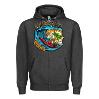 Charcoal Heather Summer Vibes Zipper Hoodie - CowhideDigitalArt