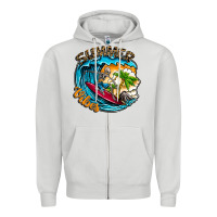 Dove Grey Summer Vibes Zipper Hoodie - CowhideDigitalArt