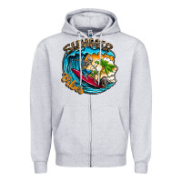 Heather Grey Summer Vibes Zipper Hoodie - CowhideDigitalArt