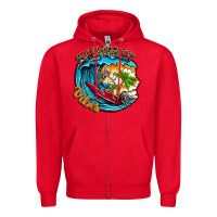 Red Summer Vibes Zipper Hoodie - CowhideDigitalArt