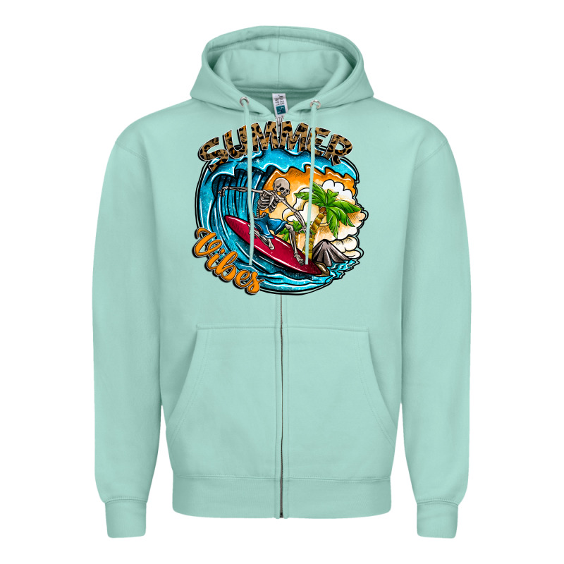 Summer Vibes Zipper Hoodie by CowhideDigitalArt | Teevron