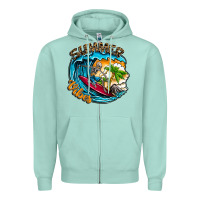 Seafoam Summer Vibes Zipper Hoodie - CowhideDigitalArt