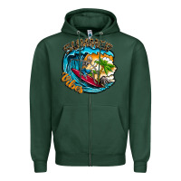 Sports Green Summer Vibes Zipper Hoodie - CowhideDigitalArt