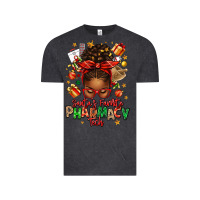 Vintage Black santas favorite pharmacy tech afro messy bun Vintage Tee - texasbilliewilder