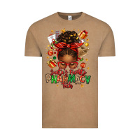 Vintage Coffee santas favorite pharmacy tech afro messy bun Vintage Tee - texasbilliewilder