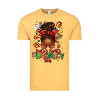 Vintage Mustard santas favorite pharmacy tech afro messy bun Vintage Tee - texasbilliewilder