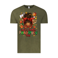 Vintage Olive santas favorite pharmacy tech afro messy bun Vintage Tee - texasbilliewilder