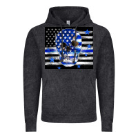 Vintage Black police flag patriotic skull Vintage Hoodie - TumblerDesignByShophia