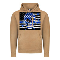 Police Flag Patriotic Skull Vintage Hoodie | Teevron
