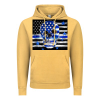 Vintage Mustard police flag patriotic skull Vintage Hoodie - TumblerDesignByShophia