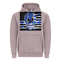 Vintage Zinc police flag patriotic skull Vintage Hoodie - TumblerDesignByShophia