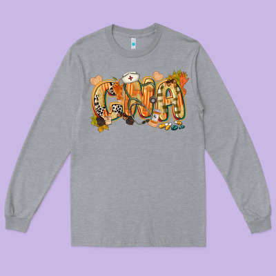 Fall Cna Long Sleeve Tee Designed By Cowgirlartshop