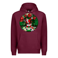 Burgundy Dancing santa Premium Hoodie - FaDigitalArtStudio