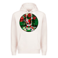 Pale Pink Dancing santa Premium Hoodie - FaDigitalArtStudio
