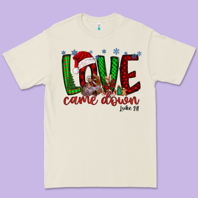Love Came Dow Christmas Premium Tee Designed By Racoondesign