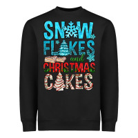 Black Snow Flakes aAd Christmas Cakes Heavyweight Sweatshirt - BundleAndBundleShop