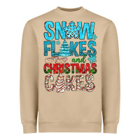 Mushroom Snow Flakes aAd Christmas Cakes Heavyweight Sweatshirt - BundleAndBundleShop