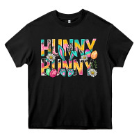 Black Hunny Bunny Easter Heavy Core Tee - BundleAndBundleShop