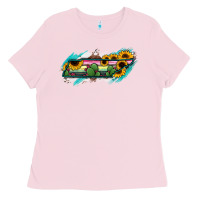 Bubblegum Pink Tennessee Map Sunflower Cactus Serape Ladies Tee - RanaPortraitStore