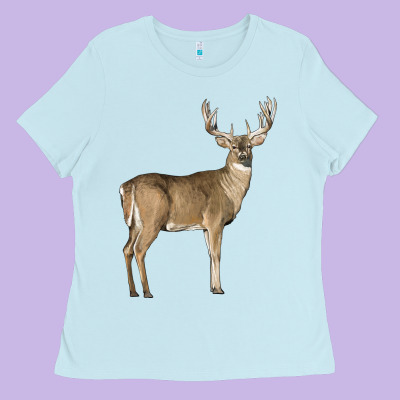 White Tailed Buck Deer Ladies Tee Designed By Lillyallendesigns