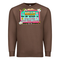 Chestnut hello you are allowed to love books more than peop Premium Sweatshirt - Artiststas