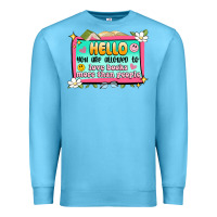Ocean Blue hello you are allowed to love books more than peop Premium Sweatshirt - Artiststas