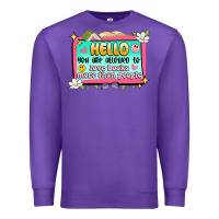 Purple hello you are allowed to love books more than peop Premium Sweatshirt - Artiststas