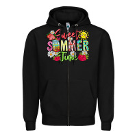 Black Sweet Summer Time Zipper Hoodie - CowhideDigitalArt