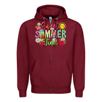 Burgundy Sweet Summer Time Zipper Hoodie - CowhideDigitalArt
