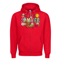 Red Sweet Summer Time Zipper Hoodie - CowhideDigitalArt