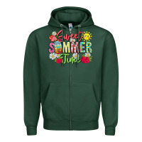 Sports Green Sweet Summer Time Zipper Hoodie - CowhideDigitalArt