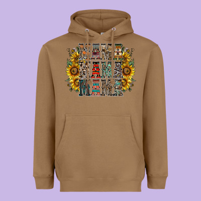 Mama Sunflower Western Heavyweight Hoodie Designed By Racoondesign