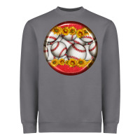 Storm baseball with sunflower round earrings Heavyweight Sweatshirt - BundleAndBundleShop