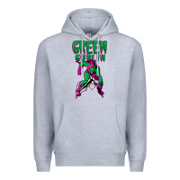 Heather Grey green goblin Premium Hoodie - lanVoArt